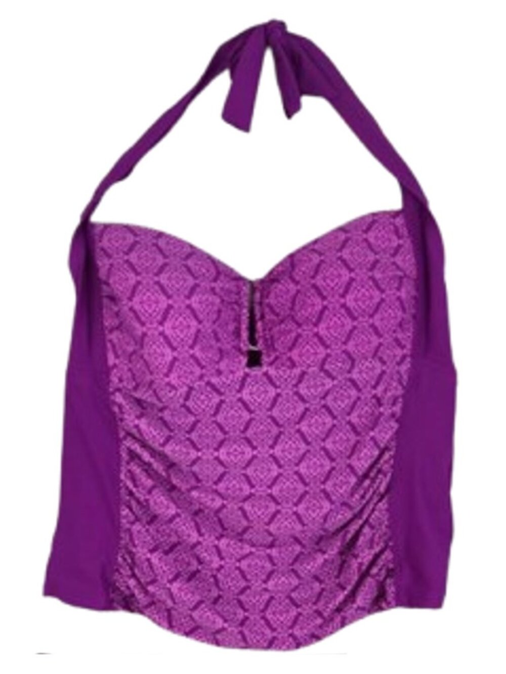 Catalina Purple Halter Tankini Swim Top 2X